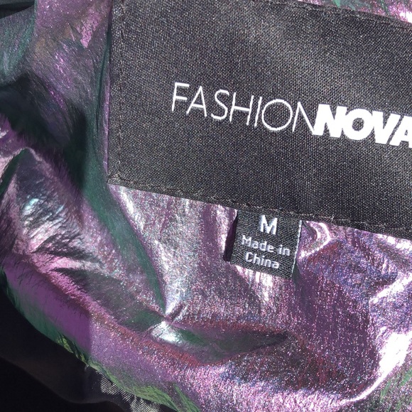 Fashion Nova Holographic Unicorn Puffer Jacket - Picture 9 of 10